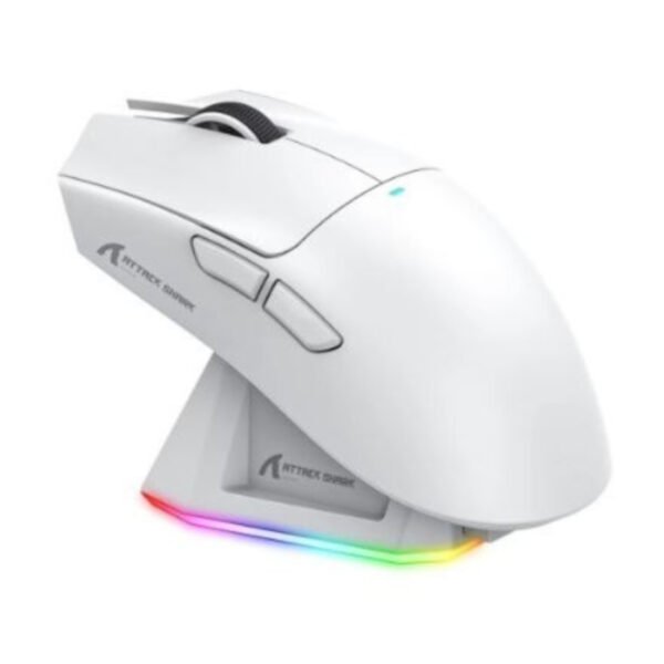 Attack Shark X11 Wireless Gaming Mouse with RGB Tri-Mode-2.4G/USB-C Wired/BT, 22K DPI, PAW3311 Optical Sensor, for PC/Mac - White